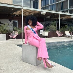 ASOS Pink Bow Pantsuit